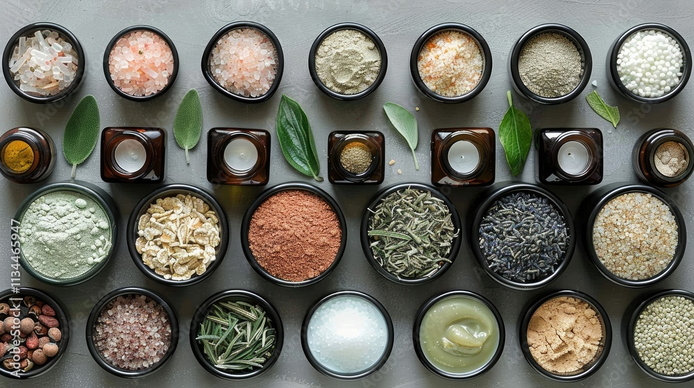 A variety of spices, herbs, and powders arranged in bowls, showcasing culinary ingredients. A variety of spices, herbs, and powders arranged in bowls, showcasing culinary ingredients.