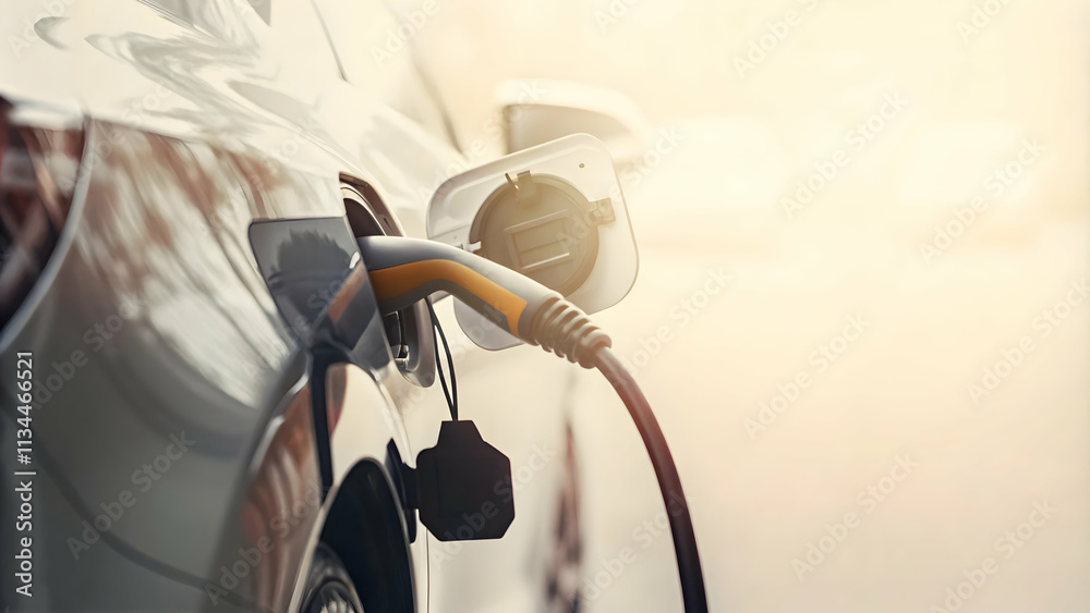 Electric Car Icon Charging Plug Concept Electric Vehicle Technology Illustration Electric Car Icon Charging Plug Concept Electric Vehicle Technology Illustration