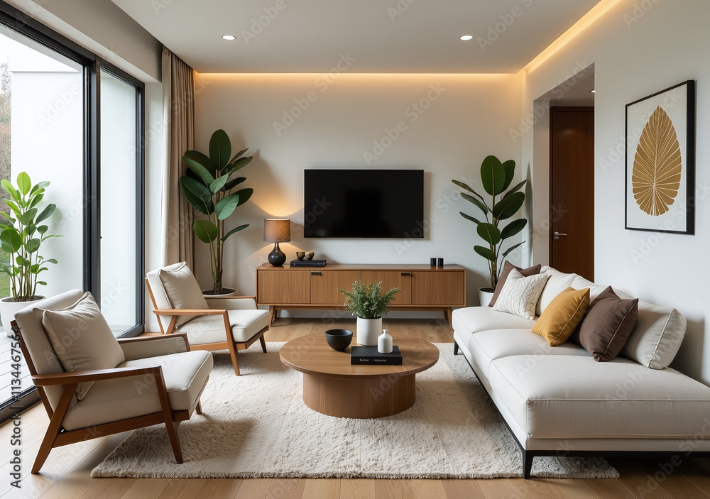 modern decor cozy living space creates warm inviting atmosphere relaxation socializing modern decor cozy living space creates warm inviting atmosphere relaxation socializing