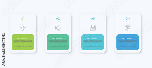 Vector Infographic label design template with icons and 4 options or steps. Can be used for process diagram, presentations, workflow layout, banner, flow chart, info graph