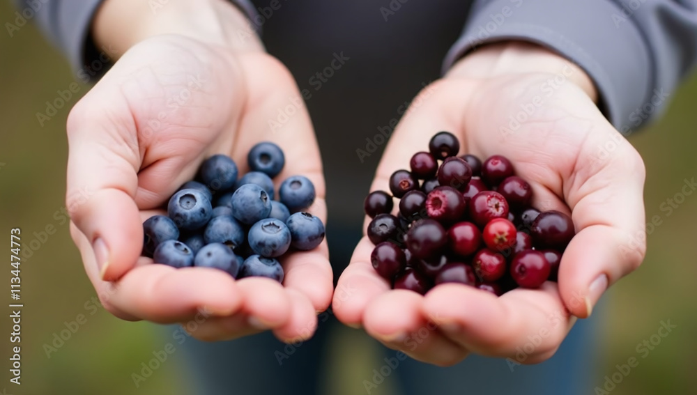 blueberries huckleberries harvested late autumn respective bushes fall blueberries huckleberries harvested late autumn respective bushes fall