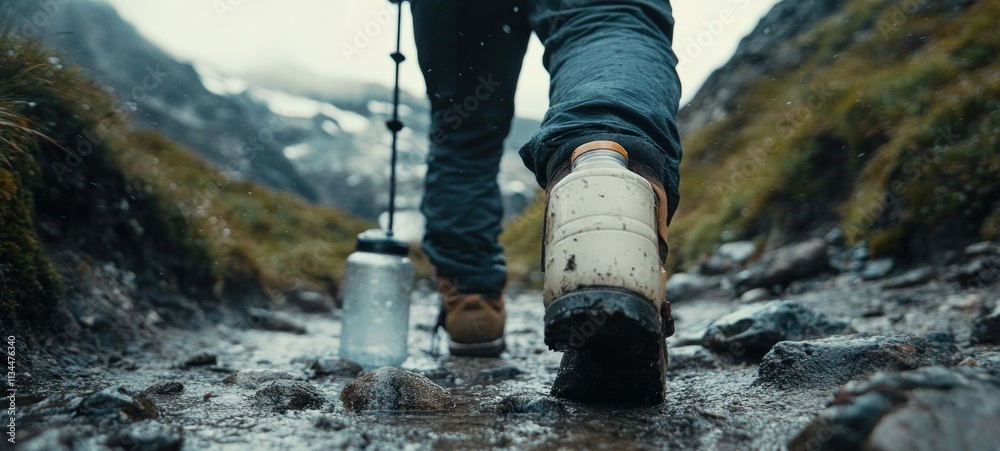 Muddy Boots, Hiking Adventure in the Mountains Muddy Boots, Hiking Adventure in the Mountains
