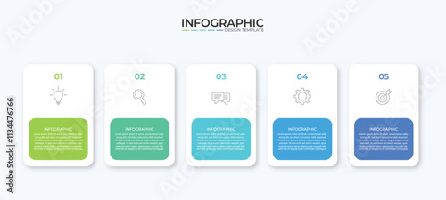 Vector Infographic label design template with icons and 5 options or steps. Can be used for process diagram, presentations, workflow layout, banner, flow chart, info graph