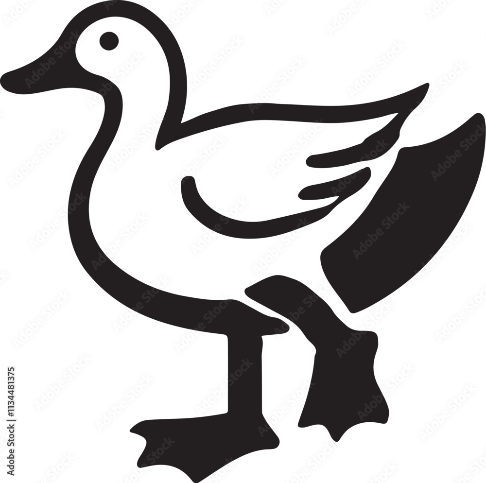 Fototapeta premium Duck silhouette vector art.