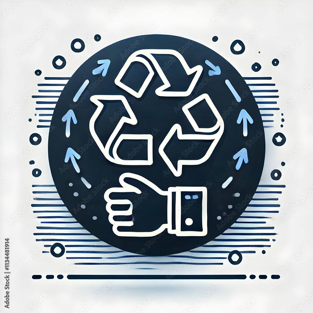 Glossy Dark Blue Background with Subtle Circular Recycling Arrows for Eco-Friendly Concepts and Business Themes Glossy Dark Blue Background with Subtle Circular Recycling Arrows for Eco-Friendly Concepts and Business Themes
