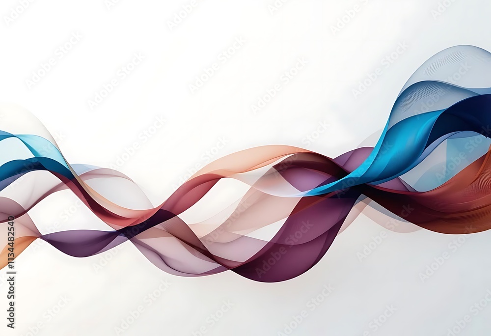 Abstract flowing ribbons with clean, modern silhouettes 