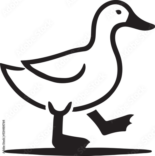 Duck silhouette vector art.