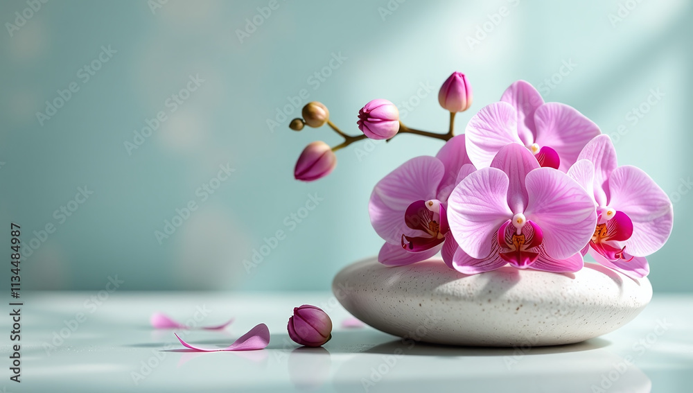orchids serene spa background create calming elegant atmosphere modern beauty designs ample white space around orchids serene spa background create calming elegant atmosphere modern beauty designs ample white space around