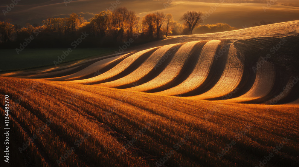 Fototapeta premium Golden hues heralding a new day's start Sunrise Photography 