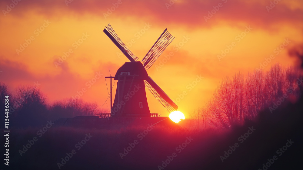 Obraz premium Golden hues heralding a new day's start Sunrise Photography 