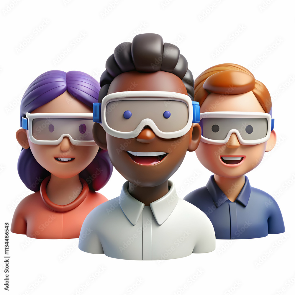 Diverse Team Members with Smart Glasses in Creative Workspace for Virtual Collaboration Diverse Team Members with Smart Glasses in Creative Workspace for Virtual Collaboration