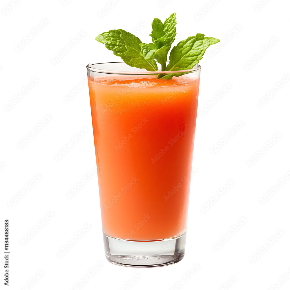 Refreshing Orange Juice Drink with Mint Garnish Refreshing Orange Juice Drink with Mint Garnish