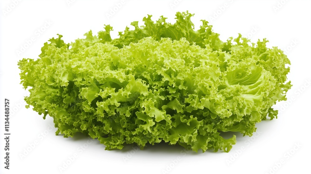 fresh green lettuce salad leaves, on white background fresh green lettuce salad leaves, on white background