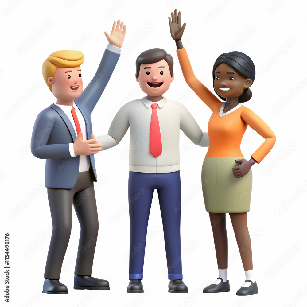 Diverse Team Celebrating Financial Milestone with High Fives in Modern Office Environment Diverse Team Celebrating Financial Milestone with High Fives in Modern Office Environment