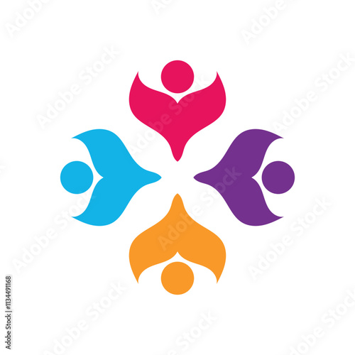 Colorful community group team People Logo Design