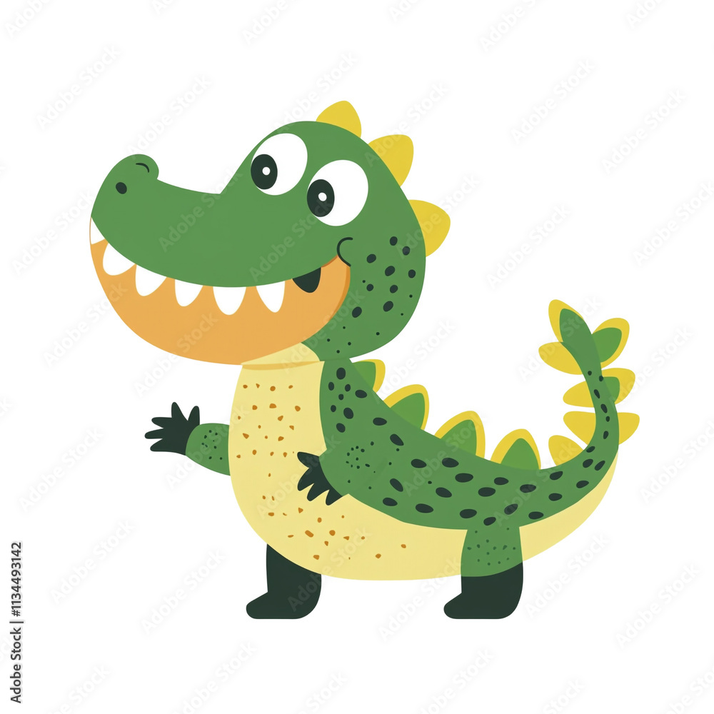 Fototapeta premium Adorable Cartoon Crocodile Illustration