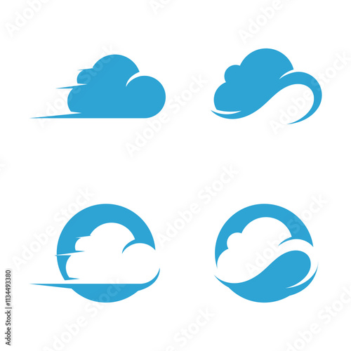 Blue cloud icon logo vector