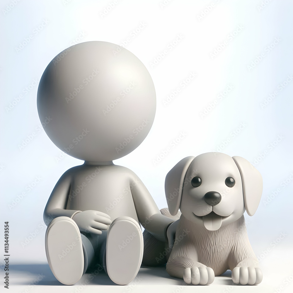 3D Plain background with therapy dog lying on floor with child and copy space concept as An image shows a therapy dog lying on the floor beside a child against a plain background with ample copy space 3D Plain background with therapy dog lying on floor with child and copy space concept as An image shows a therapy dog lying on the floor beside a child against a plain background with ample copy space