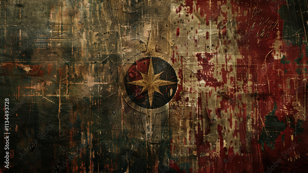 Old-school logo mockup with distressed details, on a worn-out background Old-school logo mockup with distressed details, on a worn-out background