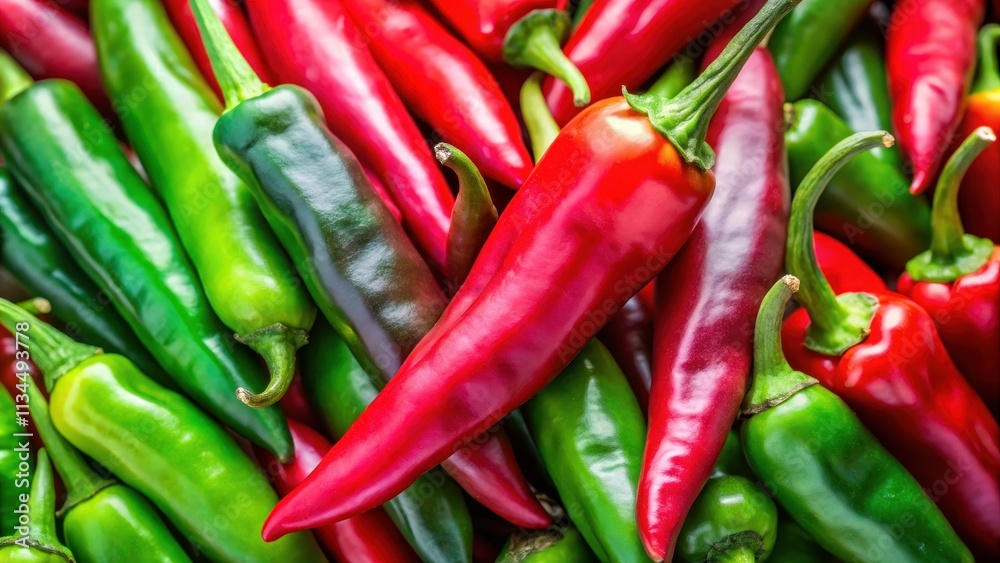 Closeup of a vibrant red and green pepper chill, pepper, chill, closeup, vibrant, red, green, spicy, organic, fresh, vegetable Closeup of a vibrant red and green pepper chill, pepper, chill, closeup, vibrant, red, green, spicy, organic, fresh, vegetable