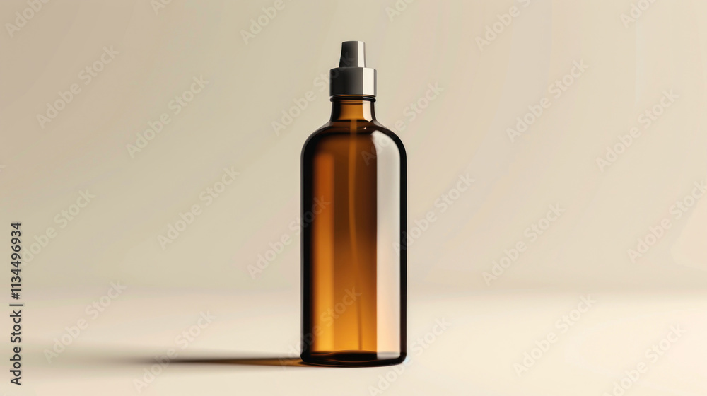 Realistic bottle with a secure cap, sleek design, on a simple background Realistic bottle with a secure cap, sleek design, on a simple background