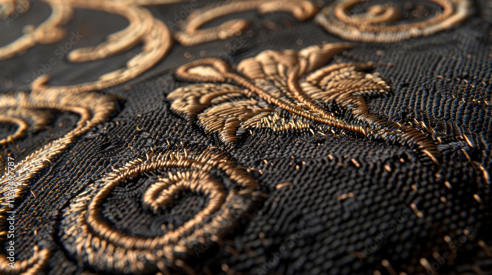 Realistic embroidered logo on fabric, high detail, clean background Realistic embroidered logo on fabric, high detail, clean background