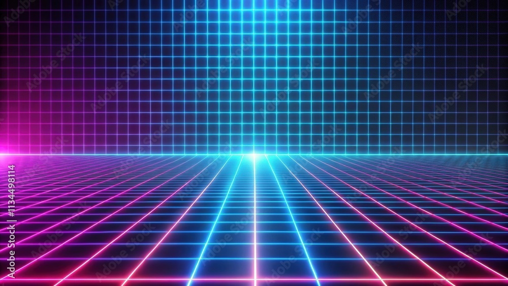 Abstract background of glowing neon grid pattern , neon, grid, abstract, background, glowing, lines, fluorescent Abstract background of glowing neon grid pattern , neon, grid, abstract, background, glowing, lines, fluorescent