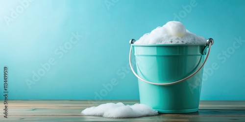 A small bucket filled with soapy foam for household cleaning and hygiene , soapy, foam, bubbles, cleaning, bucket photo