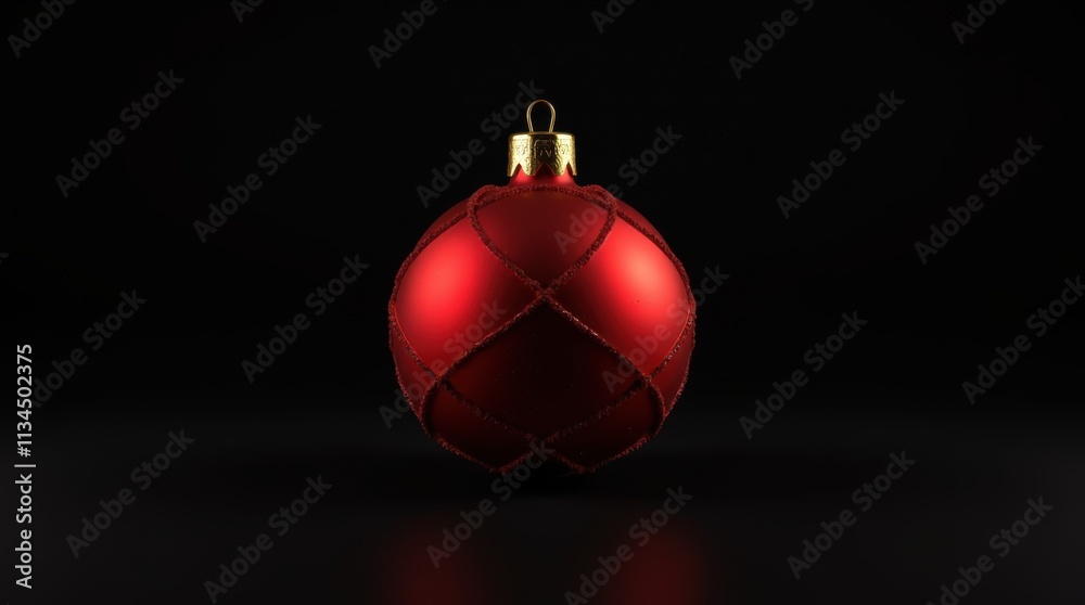 Red Christmas Bauble with Golden Cap