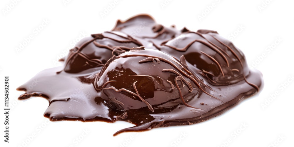Chocolate dessert with chocolate drizzles on top Chocolate dessert with chocolate drizzles on top