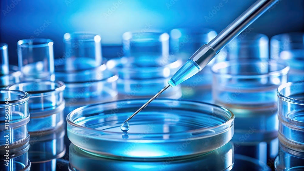 Cell being held by a pipet and needle for scientific experiment, biology, research, laboratory, pipette, vaccine Cell being held by a pipet and needle for scientific experiment, biology, research, laboratory, pipette, vaccine