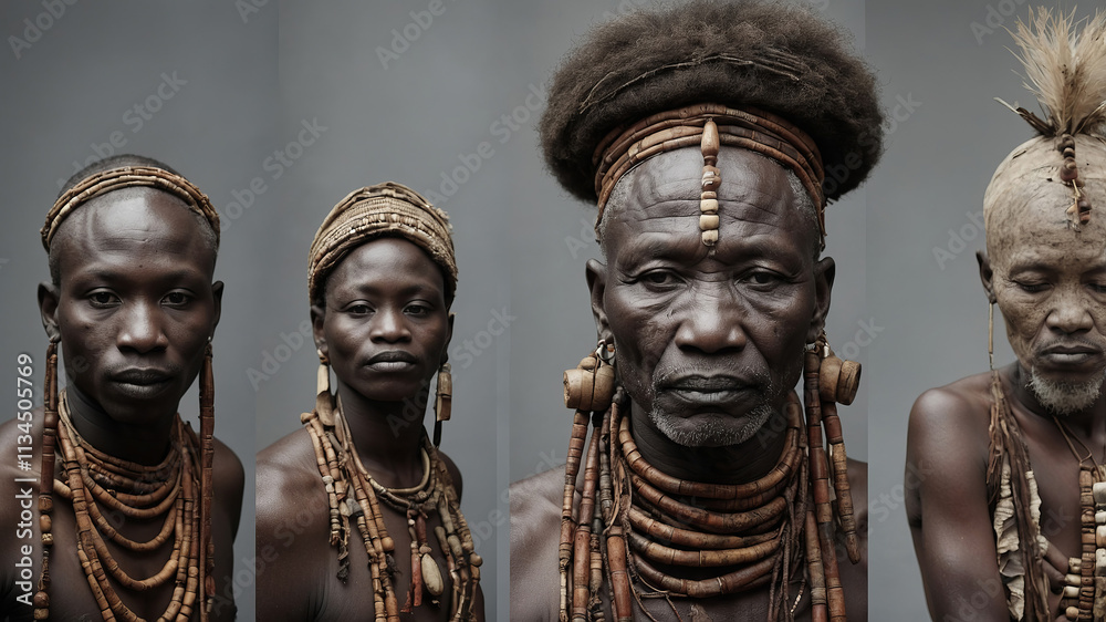 Naklejka premium Vision XL African shaman performing a traditional ritual in a ceremonial setting with cultural significance