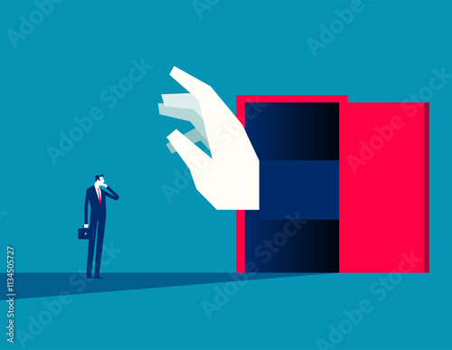 Closed with business person in accessibility. Business vector flat style