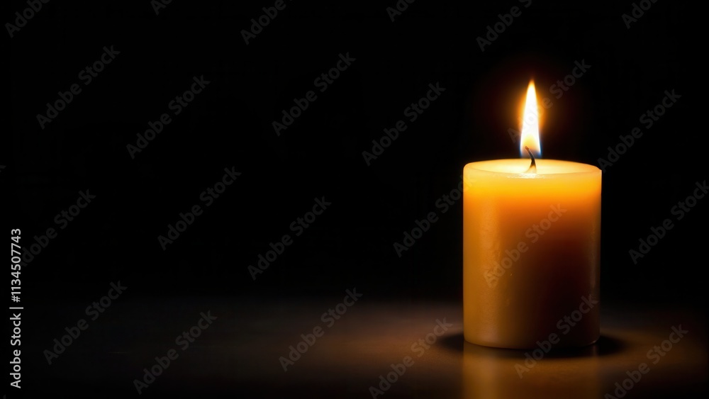 Candle glowing in the dark isolated on black background, candle, glowing, dark, isolated, light, flame, wax, decoration Candle glowing in the dark isolated on black background, candle, glowing, dark, isolated, light, flame, wax, decoration