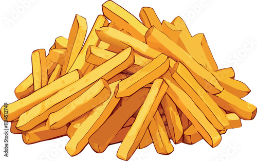 Delicious pile of french fries creating a tasty snack