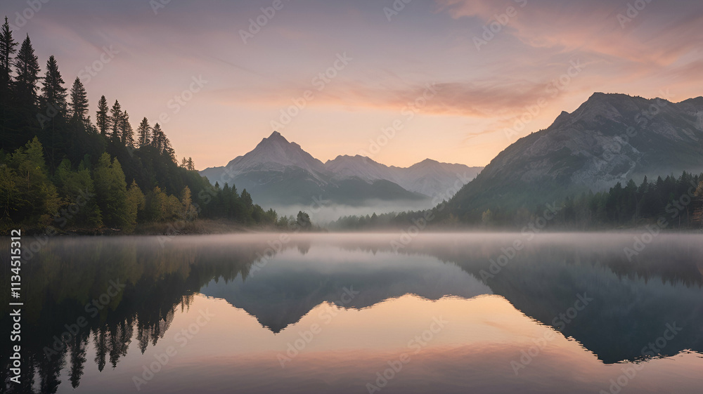 Serene Dawn Over Majestic Peaks Serene Dawn Over Majestic Peaks