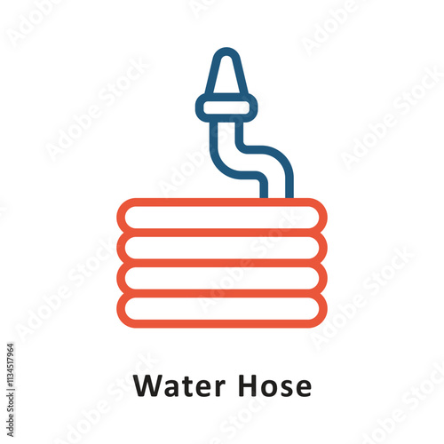 water Hose Vector two Color Icon. Eps 10 File