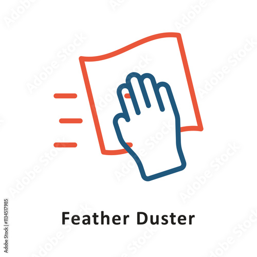 Feather Duster Vector two Color Icon. Eps 10 File