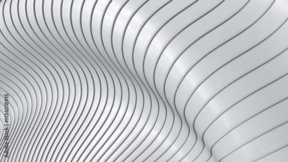 Obraz premium White striped pattern background, 3d lines design, abstract minimal white gray background for business presentation.
