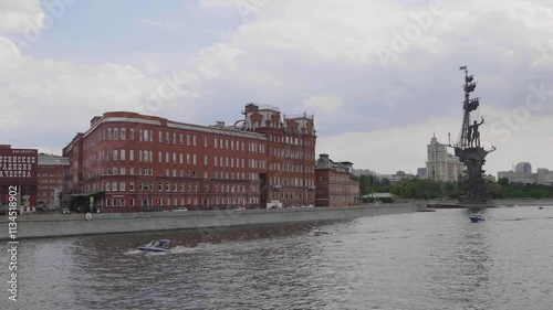 Monument to emperor Peter the Great, Moscow, Russia.
