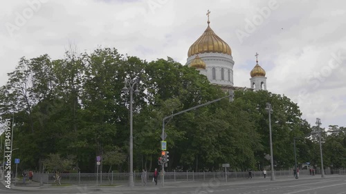 Orthodox Church of Christ the Savior In spring day  in Moscow, Russia.