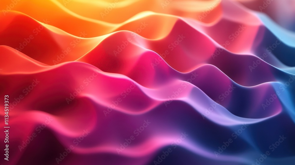 Waves of vibrant color flow like silk under soft light creating a mesmerizing abstract landscape Waves of vibrant color flow like silk under soft light creating a mesmerizing abstract landscape