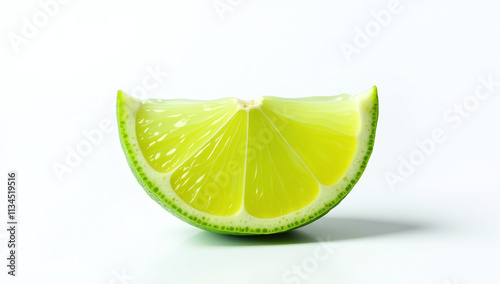 vibrant green lime wedge photographed white background ideal culinary cocktail freshness themed