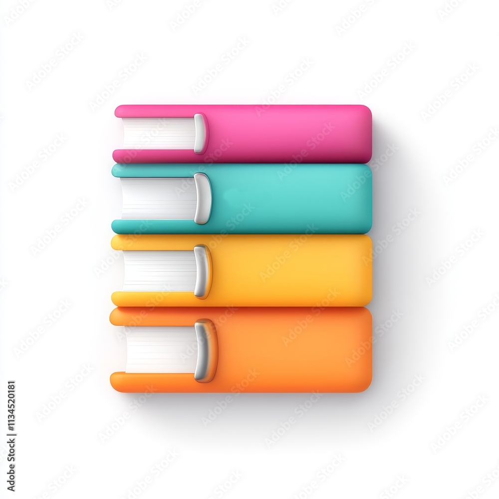 Colorful Textbooks Stacked Neatly with a Bright, Modern Aesthetic for Educational and Creative Themes Colorful Textbooks Stacked Neatly with a Bright, Modern Aesthetic for Educational and Creative Themes