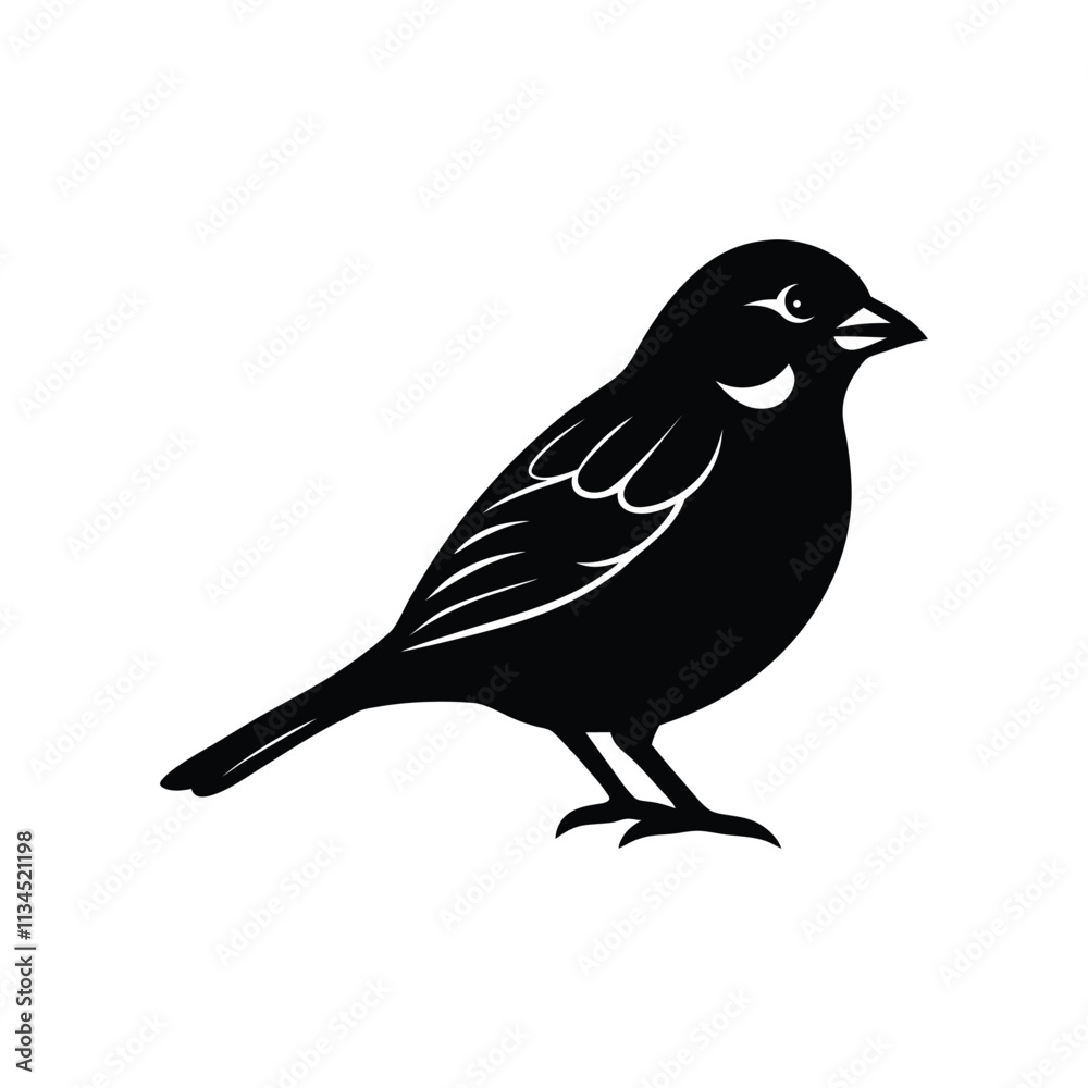 Sparrow Silhouette Vector Design Minimalist Bird Illustration Sparrow Silhouette Vector Design Minimalist Bird Illustration