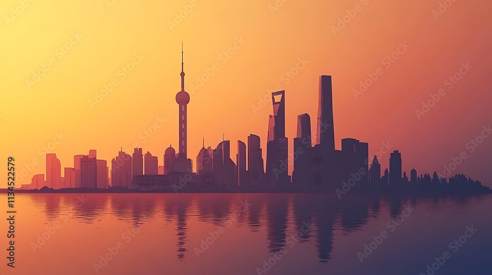 Shanghai Skyline at Sunset Shanghai Skyline at Sunset