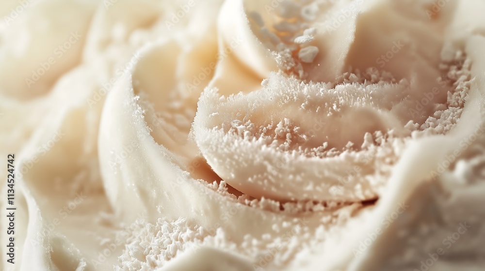 Frozen creamy dessert macro with artistic textures Frozen creamy dessert macro with artistic textures