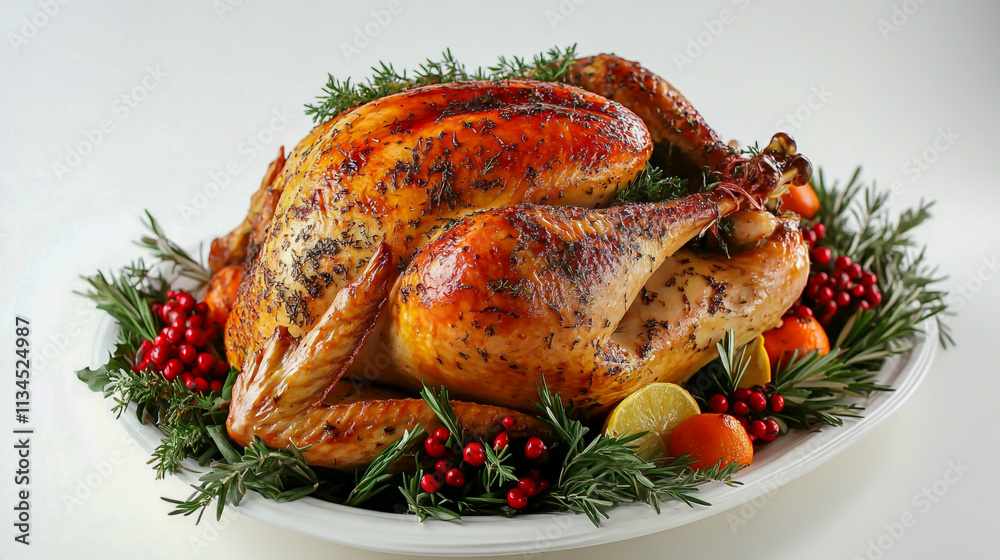 Roast Turkey Isolated on white Background, Perfect for Holiday Themes. Roast Turkey Isolated on white Background, Perfect for Holiday Themes.