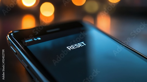 Resetting Expectations: A close-up shot of a smartphone screen displaying the word 