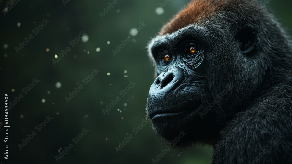 Obraz premium A close up of a gorilla looking at the camera